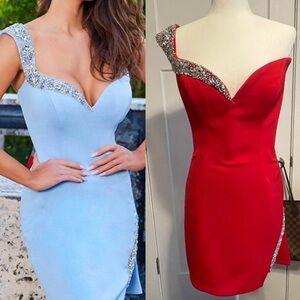 In RED Jovani Cocktail Dress size 10